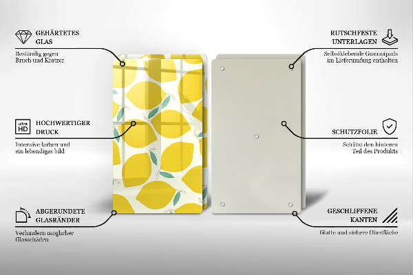 Protection plaque induction Citrons de dessin animé