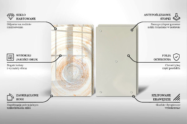 Protection plaque induction Texture du bois