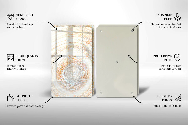 Protection plaque induction Texture du bois