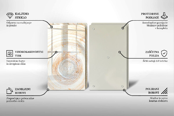 Protection plaque induction Texture du bois