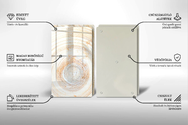 Protection plaque induction Texture du bois