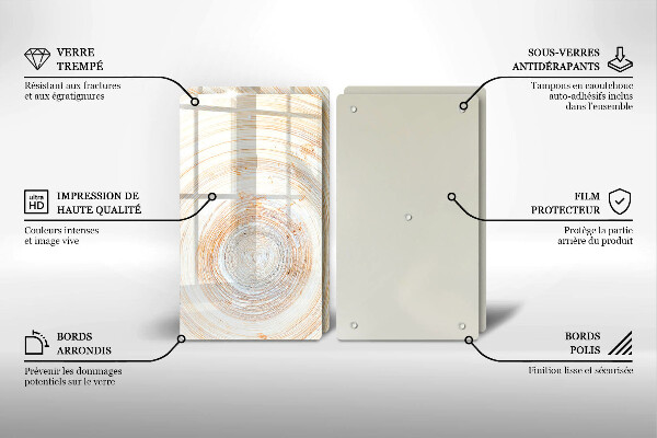 Protection plaque induction Texture du bois