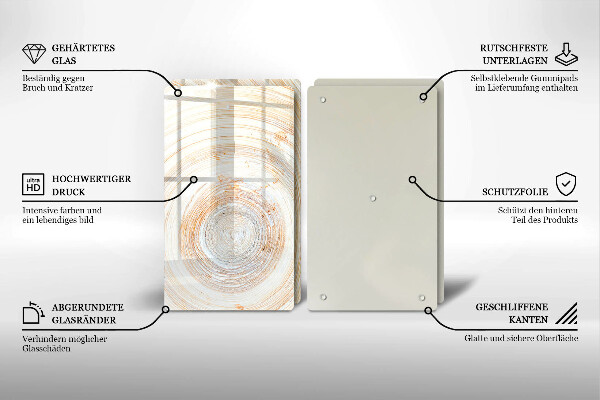 Protection plaque induction Texture du bois