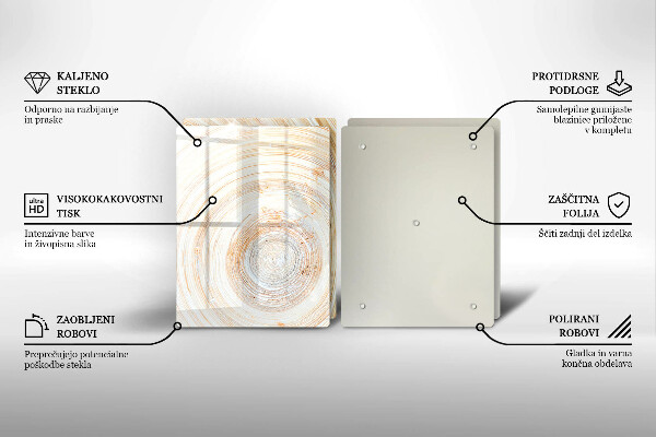 Protection plaque induction Texture du bois