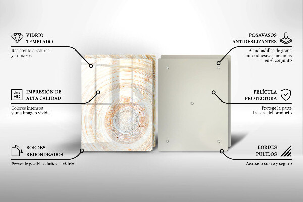 Protection plaque induction Texture du bois