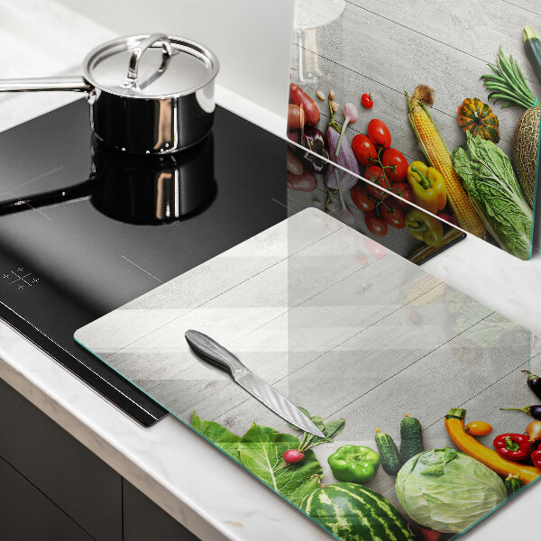 Protection plaque induction Légumes sur planches