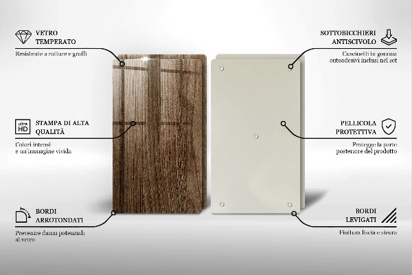 Protection plaque induction Texture du bois