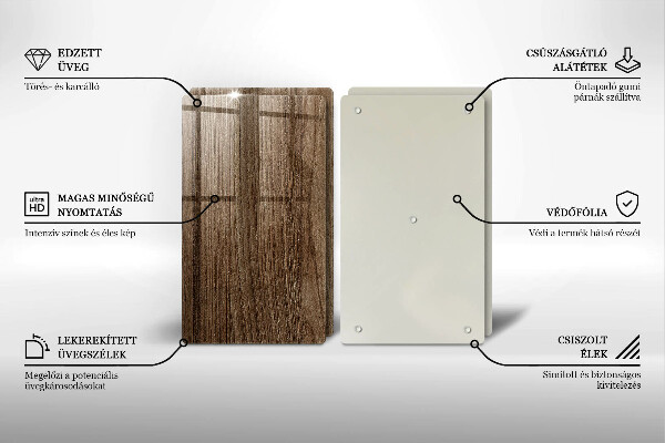 Protection plaque induction Texture du bois