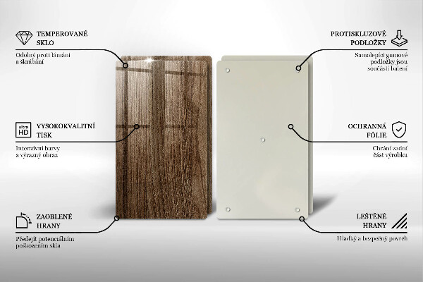 Protection plaque induction Texture du bois