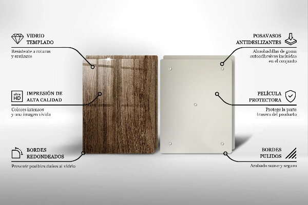 Protection plaque induction Texture du bois