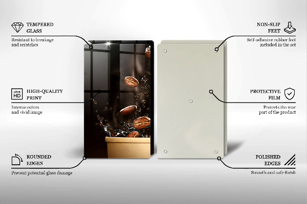 Protection plaque induction Grains de café chauds