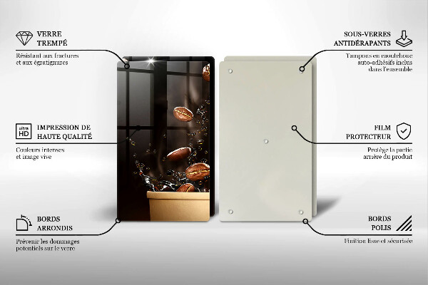 Protection plaque induction Grains de café chauds