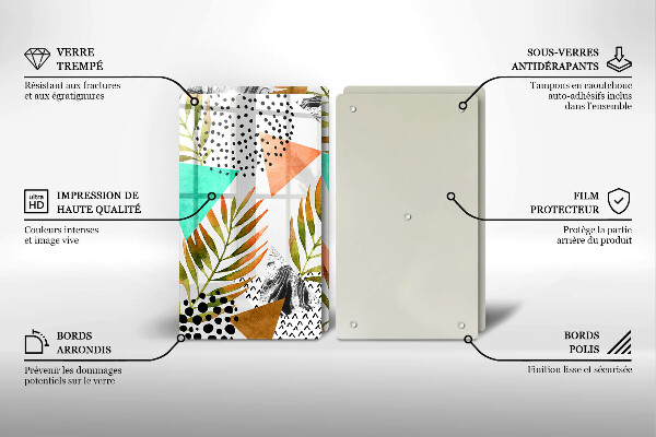 Protection plaque induction Modèle de feuilles de bohème