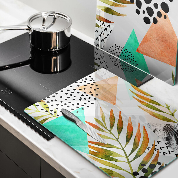 Protection plaque induction Modèle de feuilles de bohème