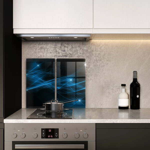 Cache plaque de cuisson Fumée bleue abstraite