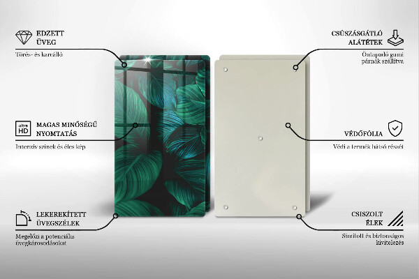 Protection plaque induction Feuilles de la jungle