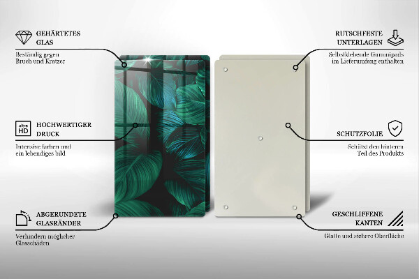 Protection plaque induction Feuilles de la jungle