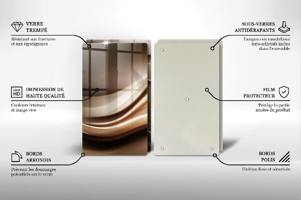 Cache plaque de cuisson Lignes douces d'abstraction