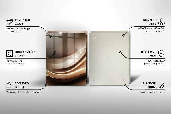 Cache plaque de cuisson Lignes douces d'abstraction