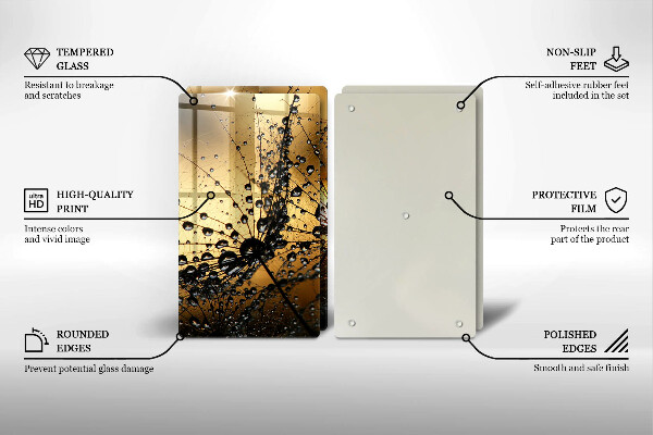 Cache plaque de cuisson Rosée et pissenlits