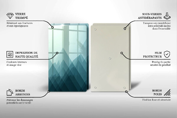 Protection plaque induction Montagnes abstraites