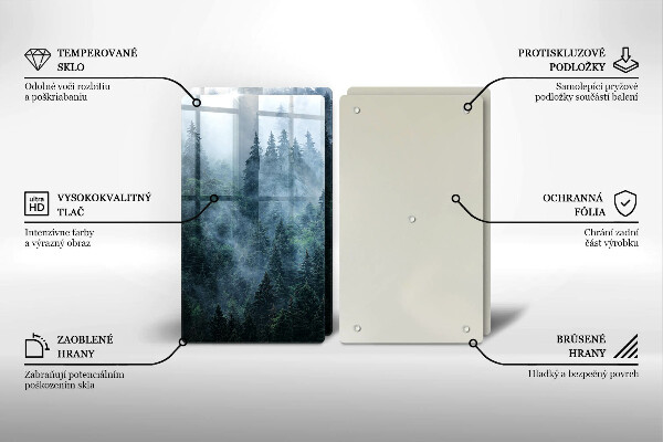 Protection plaque induction Arbres forestiers et brouillard