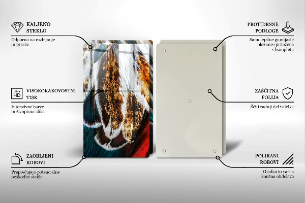 Cache plaque de cuisson Plumes d'oiseaux bohèmes