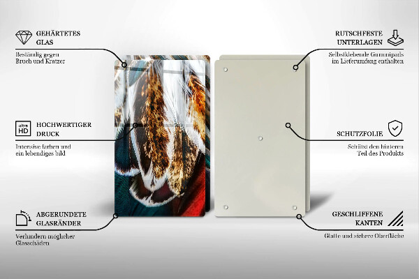 Cache plaque de cuisson Plumes d'oiseaux bohèmes