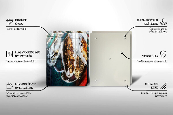 Cache plaque de cuisson Plumes d'oiseaux bohèmes