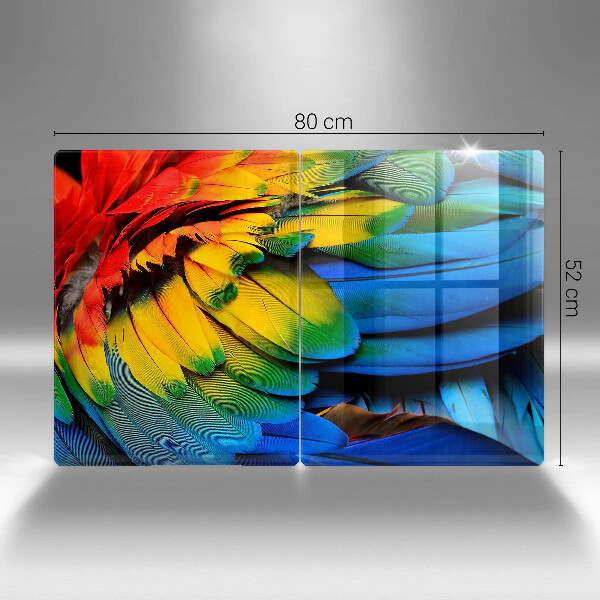 Protection plaque induction Plumes de perroquet colorées