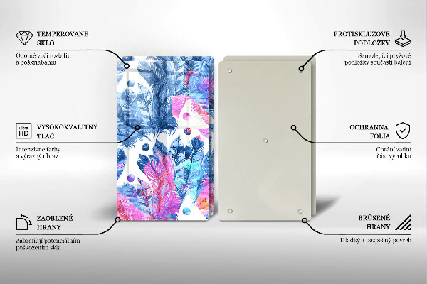 Protection plaque induction Illustration bohème de plumes