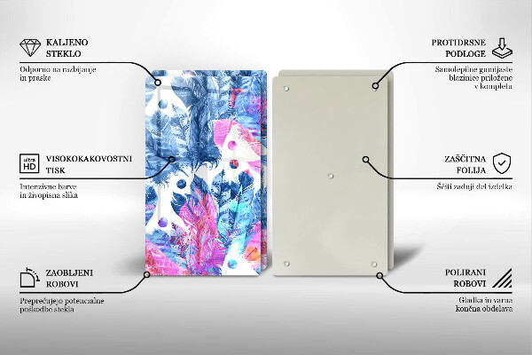 Protection plaque induction Illustration bohème de plumes