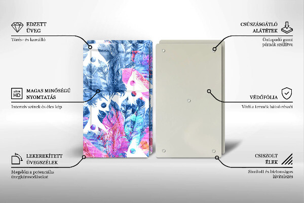 Protection plaque induction Illustration bohème de plumes