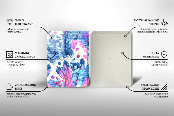 Protection plaque induction Illustration bohème de plumes