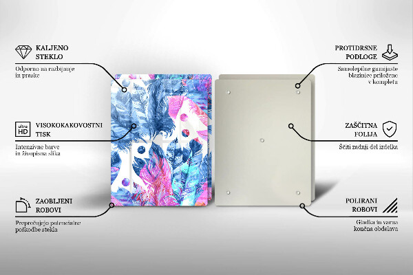 Protection plaque induction Illustration bohème de plumes