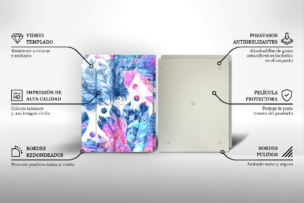 Protection plaque induction Illustration bohème de plumes