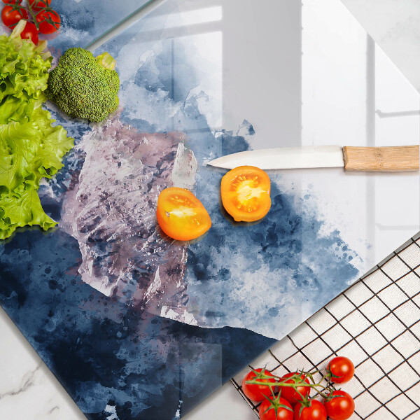 Protection plaque induction Montagnes peintes abstraites