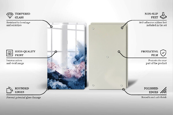 Protection plaque induction Montagnes peintes abstraites