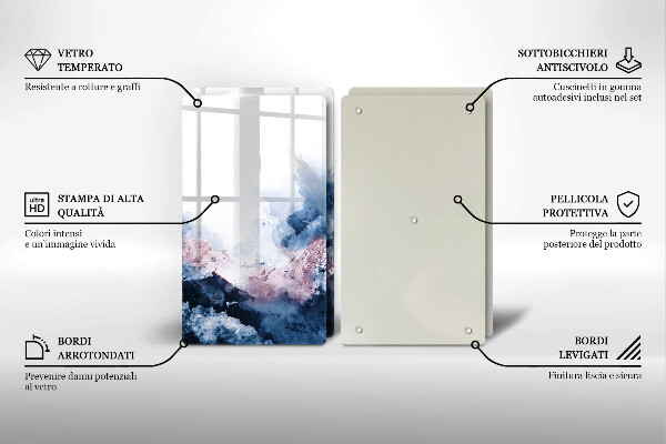 Protection plaque induction Montagnes peintes abstraites