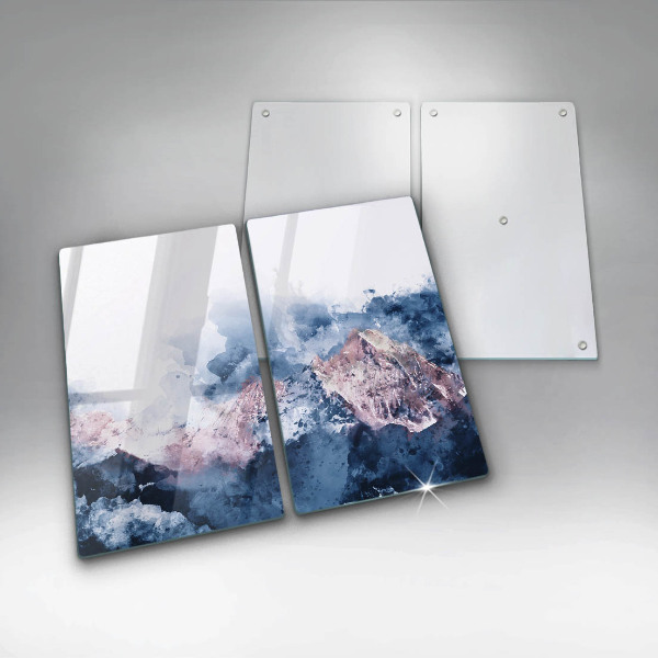 Protection plaque induction Montagnes peintes abstraites