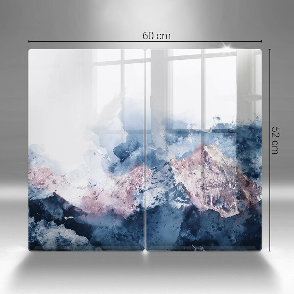 Protection plaque induction Montagnes peintes abstraites