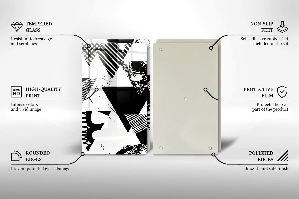 Protection plaque induction Triangles géométriques