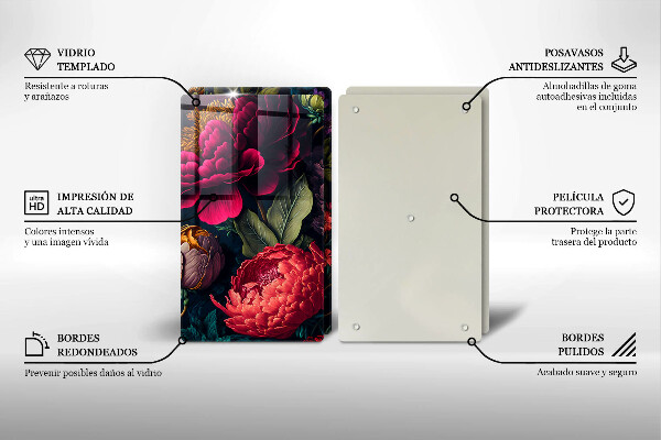 Protection plaque induction Belles fleurs