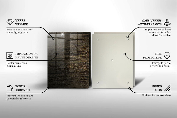 Cache plaque de cuisson Texture d'écorce de bois