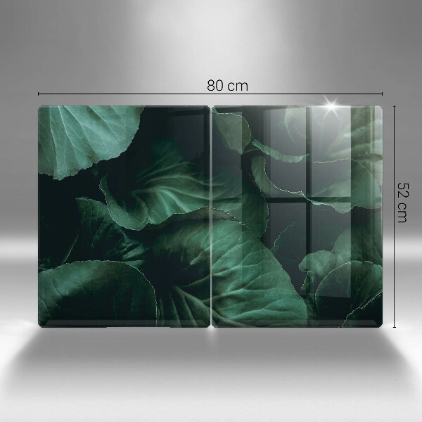 Protection plaque induction Feuilles sombres et sauvages