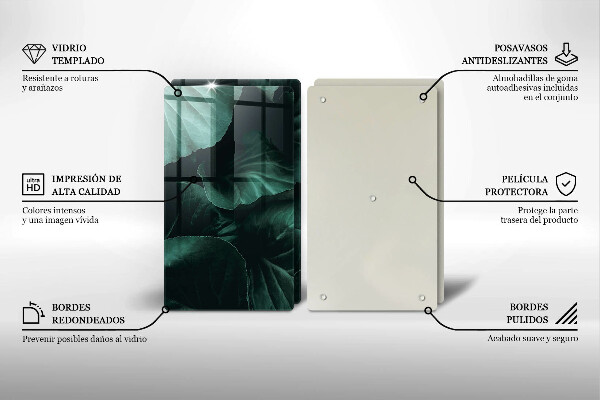 Protection plaque induction Feuilles sombres et sauvages