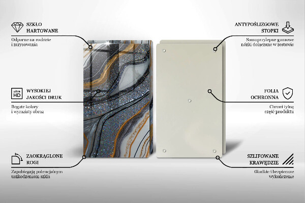 Protection plaque induction rocher avec de l'or