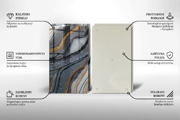 Protection plaque induction rocher avec de l'or