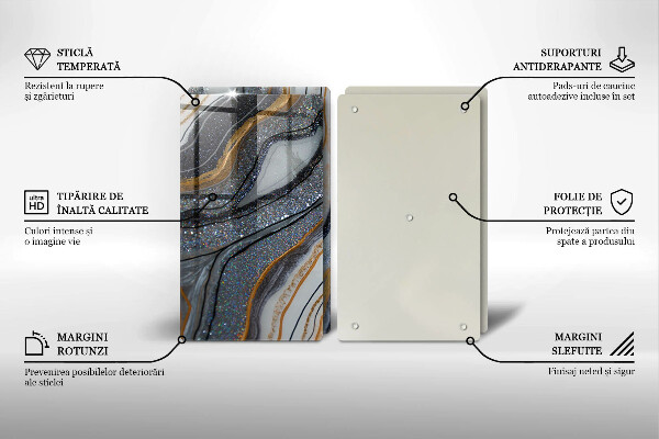 Protection plaque induction rocher avec de l'or