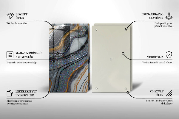 Protection plaque induction rocher avec de l'or